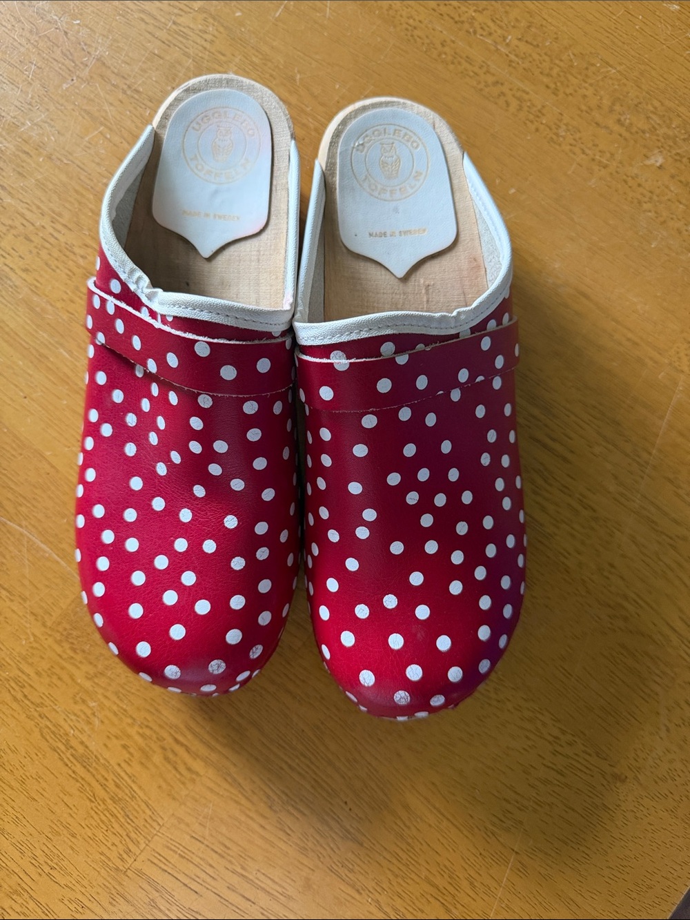 Woman’s' Red Polka Dot Slip-On Clogs